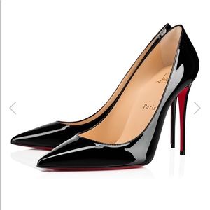 Christian Louboutin Kate Black Patent Leather Stilettos Size 38.5 or US 7.5-8